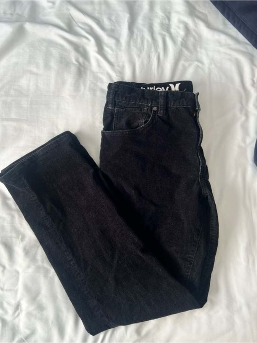 Hurley Black Men's Straight Corduroy Jeans